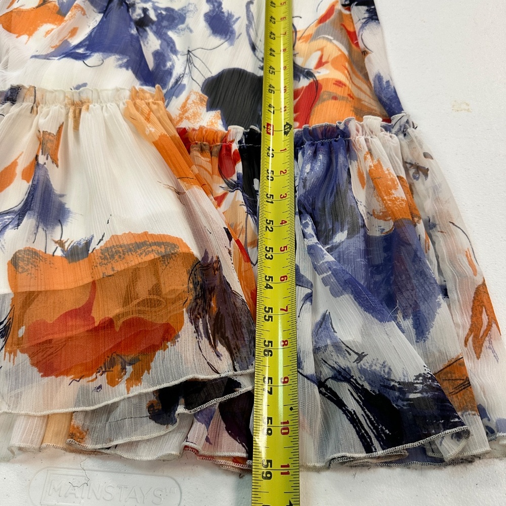 BCBGeneration Floral Maxi Summer Dress Size 2 White Orange - Picture 14 of 15
